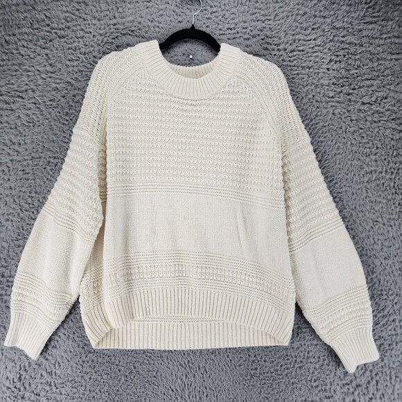 Universal Thread Sweaters - Universal Thread Sweater Womens XXL Cream Mock Neck Cable Knit Pullover